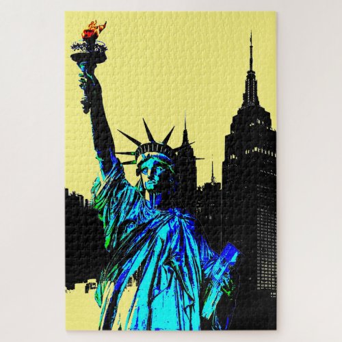 Pop Art Lady Liberty Jigsaw Puzzle