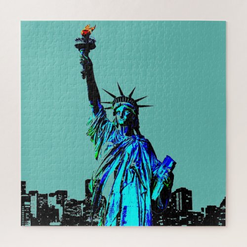Pop Art Lady Liberty Jigsaw Puzzle