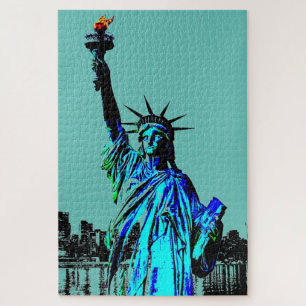 Pop Art Lady Liberty Jigsaw Puzzle
