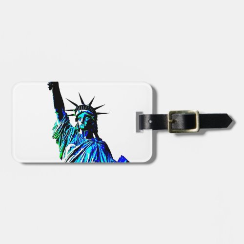Pop Art Lady Liberty Luggage Tag