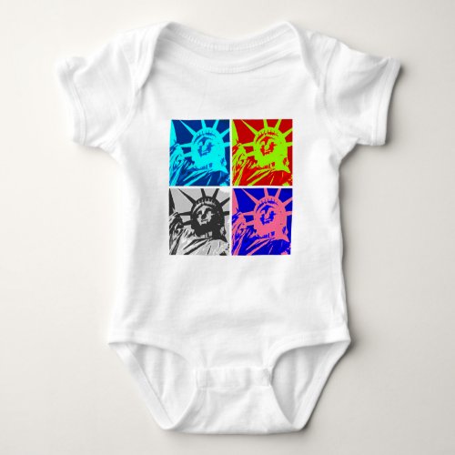 Pop Art Lady Liberty New York City Baby Bodysuit