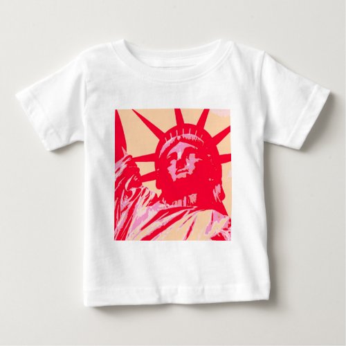 Pop Art Lady Liberty New York City Baby T_Shirt