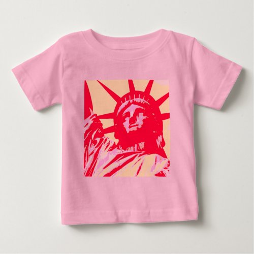 Pop Art Lady Liberty New York City Baby T_Shirt