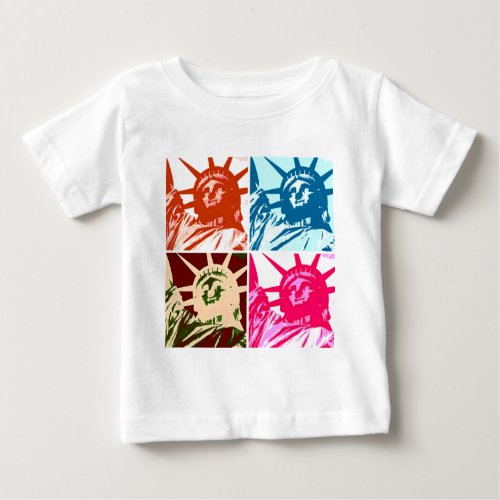 Pop Art Lady Liberty New York City Baby T_Shirt