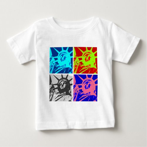 Pop Art Lady Liberty New York City Baby T_Shirt