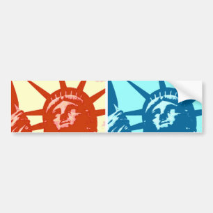 Pop Art Lady Liberty New York City Bumper Sticker