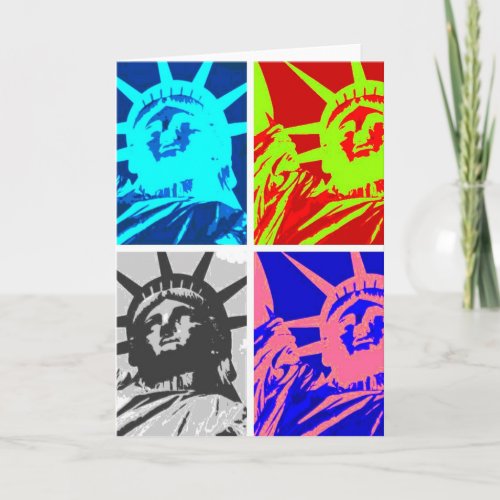 Pop Art Lady Liberty New York City Card