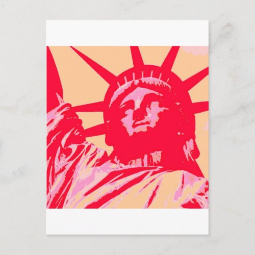 Pop Art Lady Liberty New York City Postcard