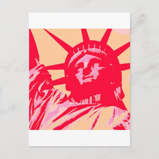 Pop Art Lady Liberty New York City Postcard (Front)