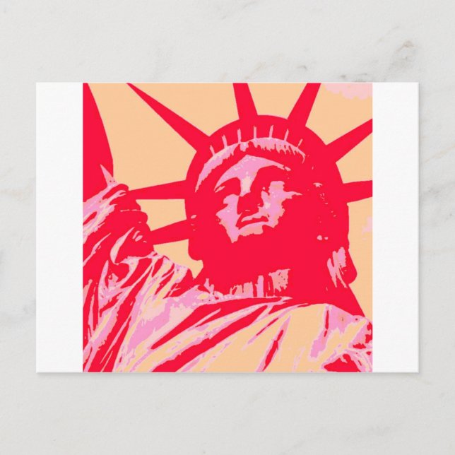Pop Art Lady Liberty New York City Postcard (Front)