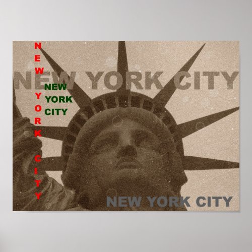 Pop Art Lady Liberty New York City Poster