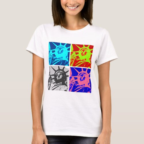 Pop Art Lady Liberty New York City T_Shirt