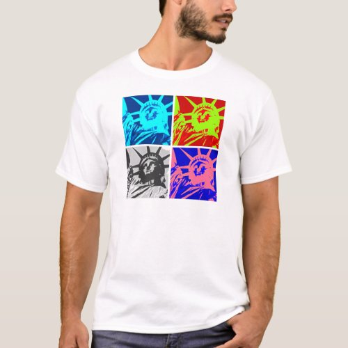 Pop Art Lady Liberty New York City T_Shirt