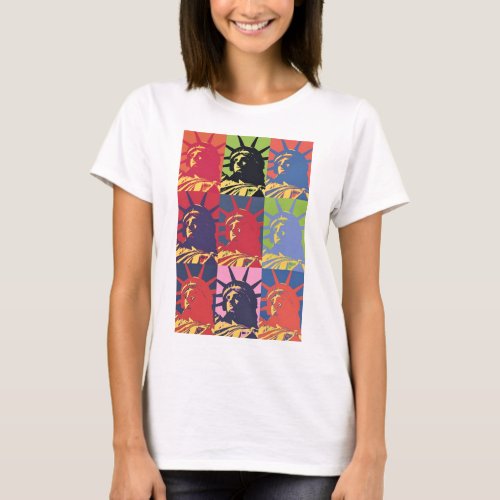 Pop Art Lady Liberty New York City T_Shirt