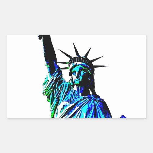 Pop Art Lady Liberty Rectangular Sticker