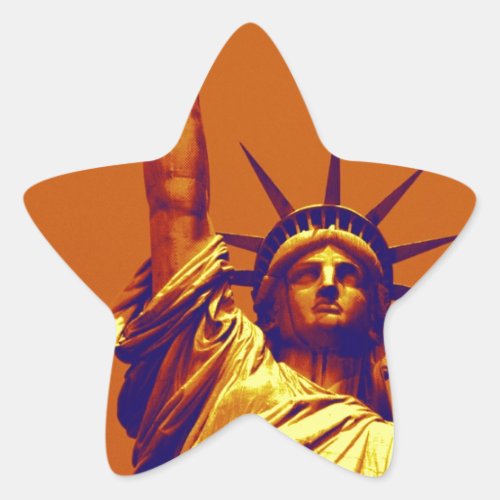 Pop Art Lady Liberty Star Sticker