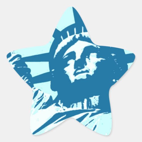Pop Art Lady Liberty Star Sticker