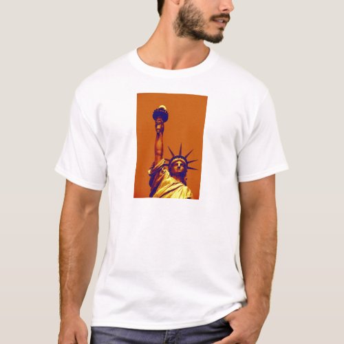 Pop Art Lady Liberty T_Shirt