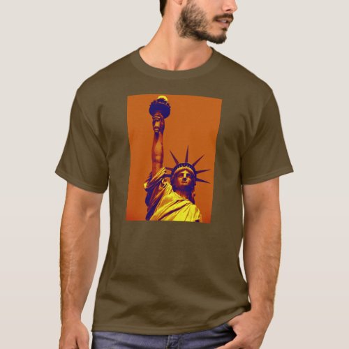 Pop Art Lady Liberty T_Shirt