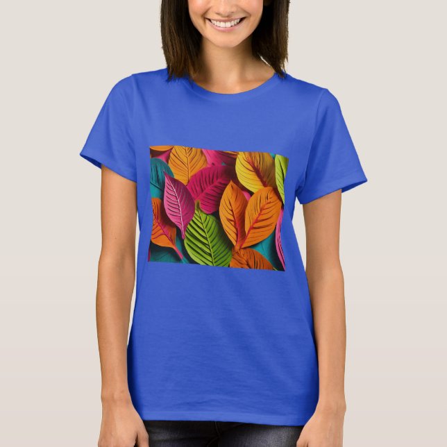  "Pop Art Leaf Burst" T-Shirt (Front)