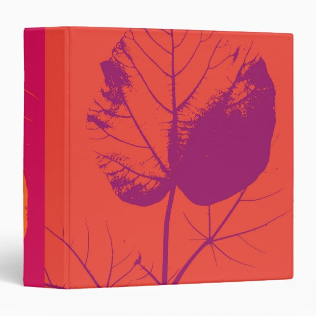 Pop Art Leaf Retro Abstract Art Deco Binder (Front/Spine)