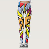 Bright White Pop Art 1980s Leggings