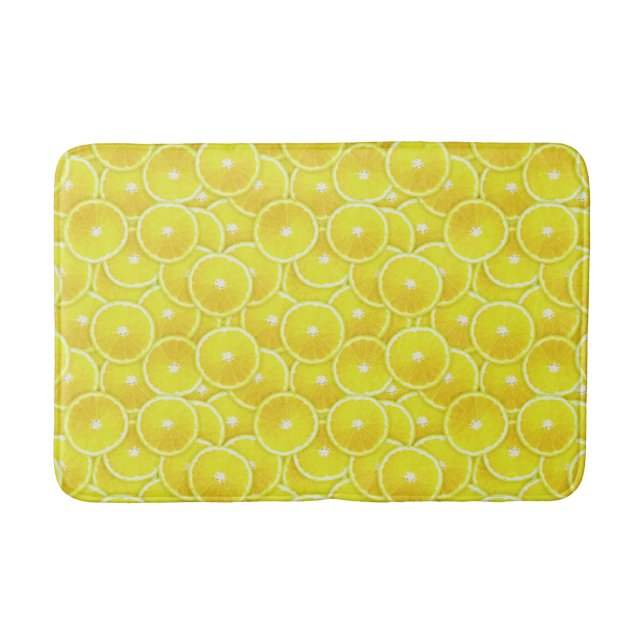 Pop Art Lemon Slices Bathroom Mat (Front)