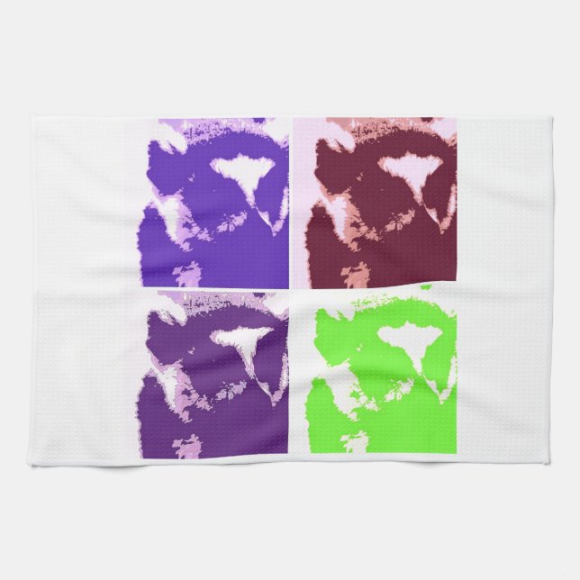 Pop Art Lemurs Towel (Horizontal)