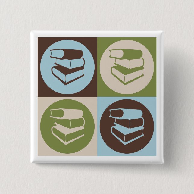 Pop Art Library Work Pinback Button (Front)