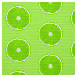 Pop Art Lime Slices - light lime green Fabric
