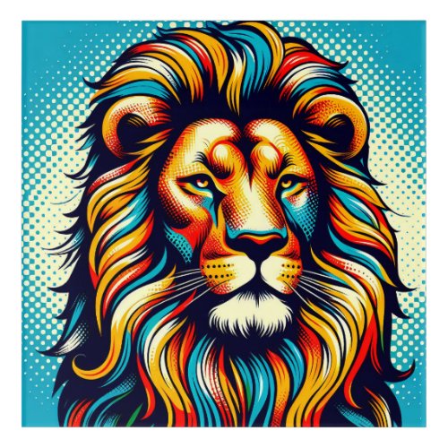 Pop Art Lion 12 x 12 Acrylic Wall Art