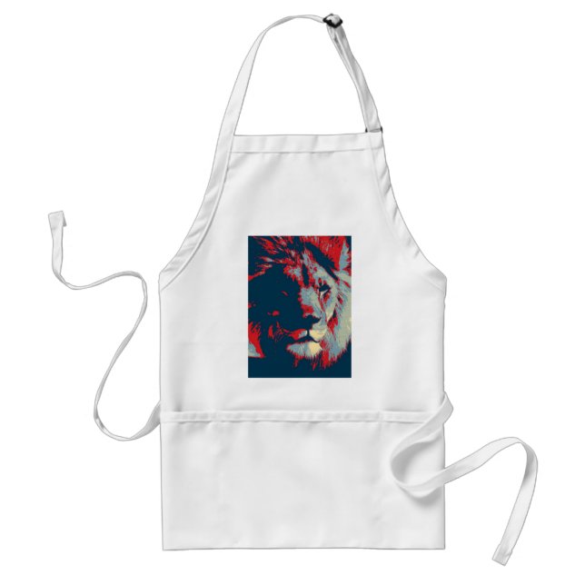 Pop Art Lion Adult Apron (Front)