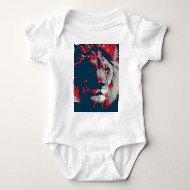 Pop Art Lion Baby Bodysuit (Front)