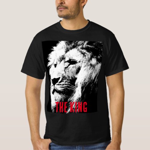 Pop Art Lion Face Elegant Mens Modern Template T_Shirt