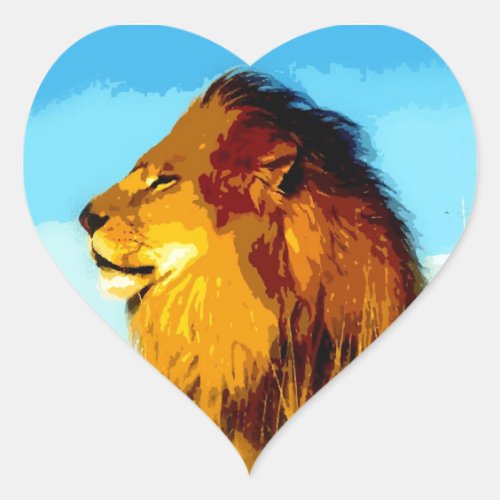 Pop Art Lion Heart Sticker