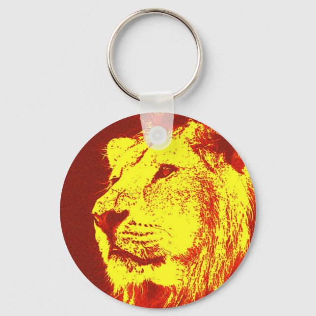 Pop Art Lion Keychain (Front)