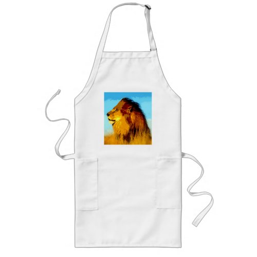 Pop Art Lion Long Apron