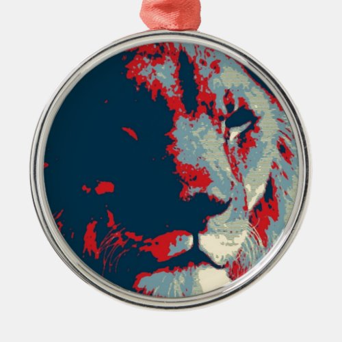 Pop Art Lion Metal Ornament