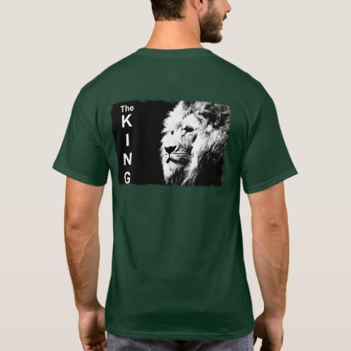 Pop Art Lion Modern Template Deep Forest Green T_Shirt