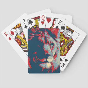 Pop Art Lion Poker Cards