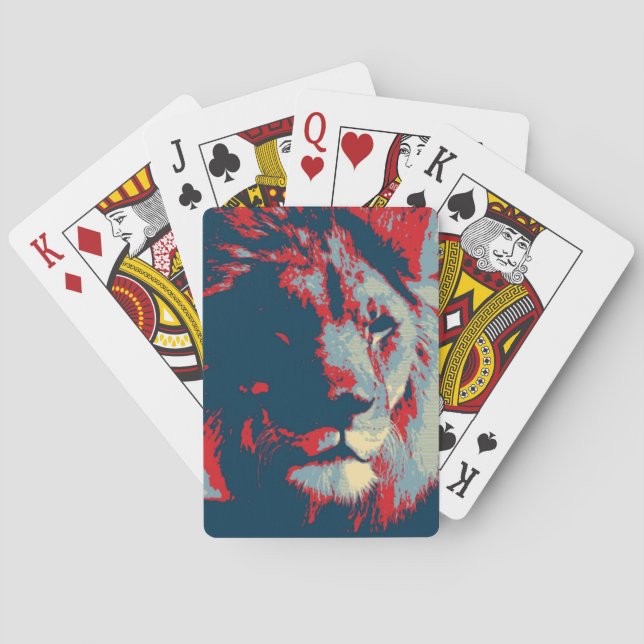 Pop Art Lion Poker Cards (Back)