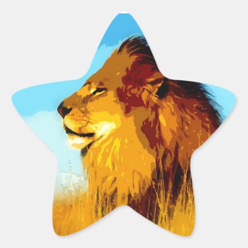 Pop Art Lion Star Sticker