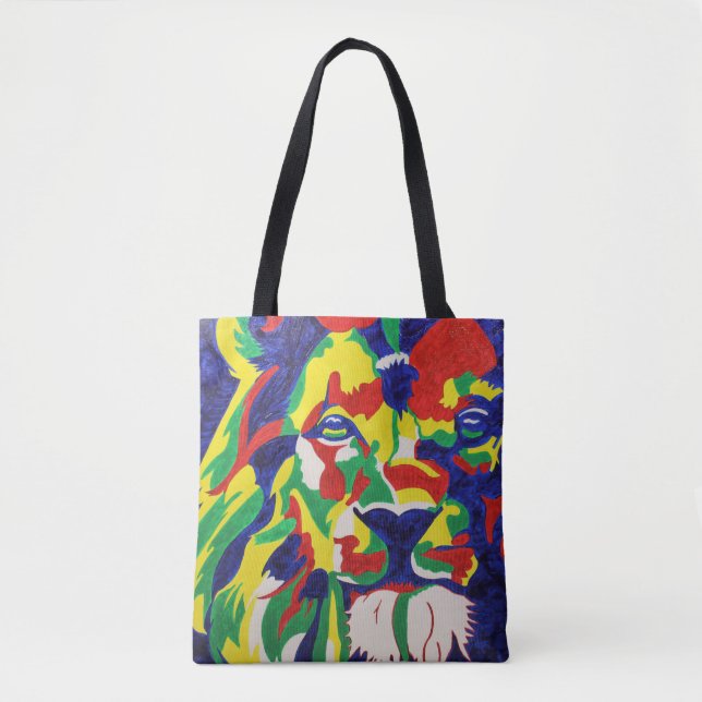 Pop Art Lion Tote Bag (Front)