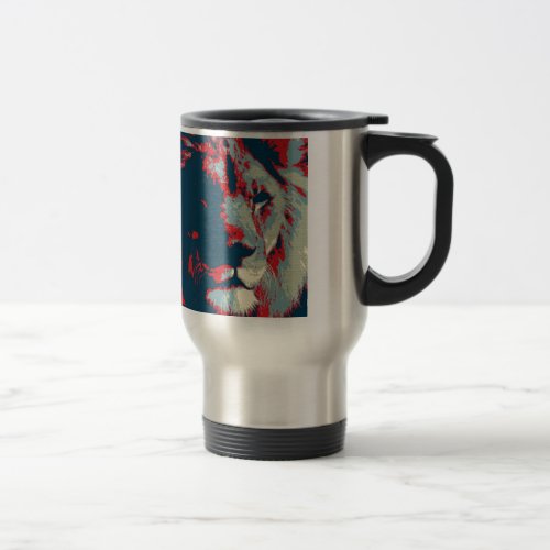 Pop Art Lion Travel Mug