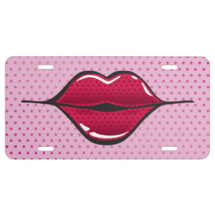 Pop Art Lips - Aluminum License Plate