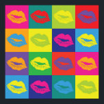 Pop Art Lips Kiss Marks Colorful Poster<br><div class="desc">Sassy Pop Art Lips Kiss Marks Colorful Poster.</div>