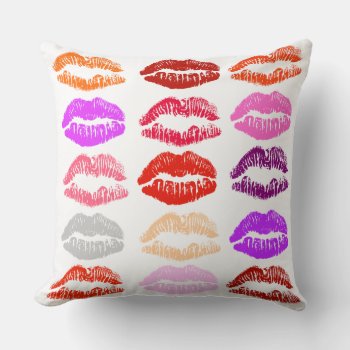 Pop Art Lips (kisses) Pillow by ForEverProud at Zazzle