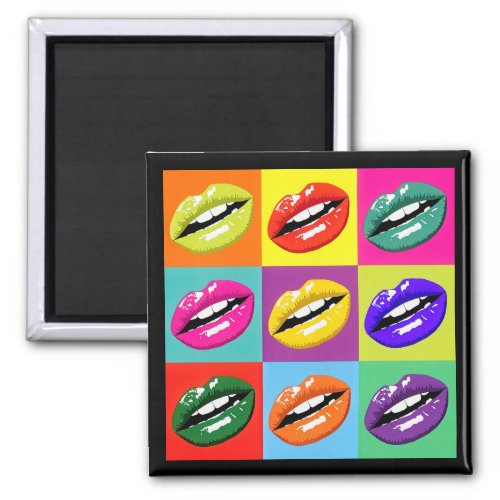 Pop Art Lips Pattern Design Magnet