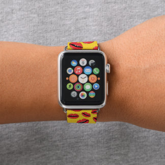 Pop Art Lips Pattern Polka Dots Apple Watch Band