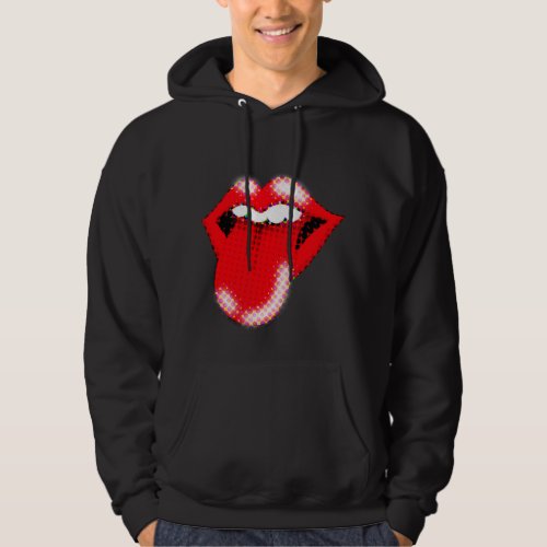 Pop Art Lips &amp; Tongue Men’s Hoodie | Bold Retro 